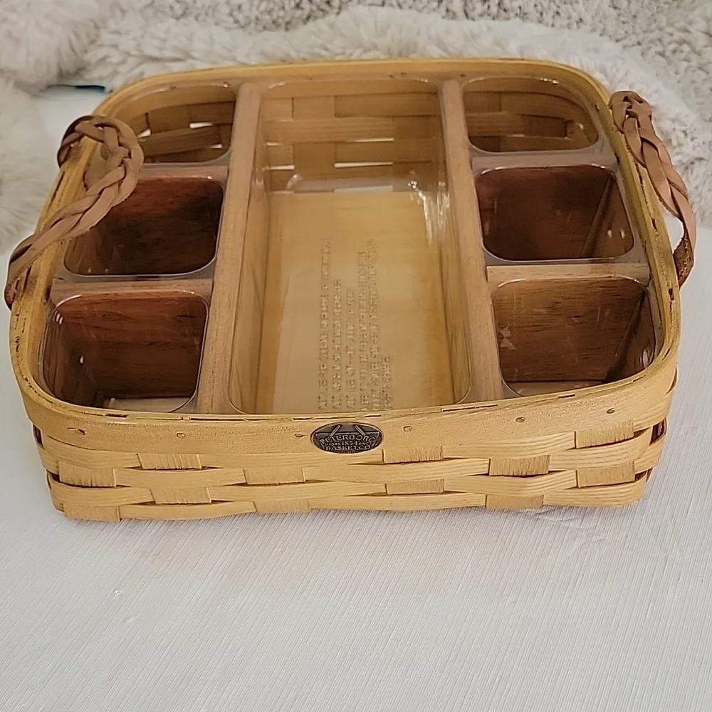 Vintage Peterboro Basket Co. Divided Picnic Charcuterie Organizer